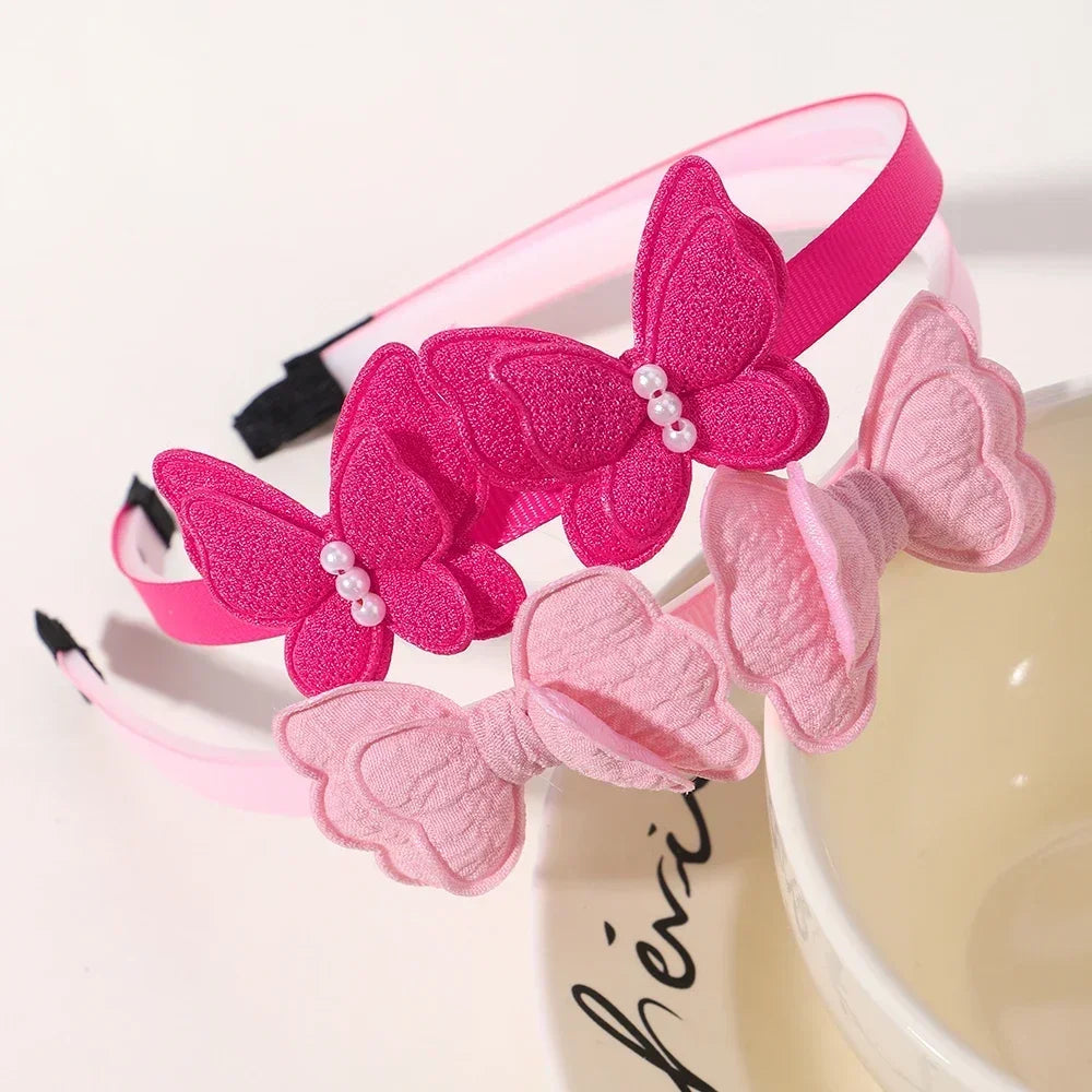 2Pcs/lot Butterfly Hair Bands Hair Hoop for Baby Girl Lovely Children's Headband Cute Bows Kids Headwear Hair Accessories Gift