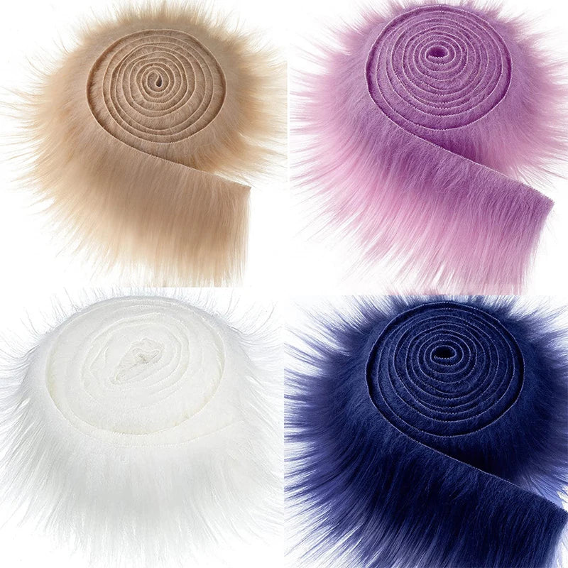 9x150cm Faux Fur Ribbon Tapes DIY Apparel Sewing Fluffy Trim Trimming Fabric Home Decoration Sewing Costume Collar Hat