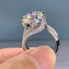 Sparkling Twisted Metal Inlaid White Zircon Ring for Women's Daily Wear To Receptions