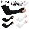 4-1Pairs Arm Sleeves Unisex Arm Compression Sleeve Hands Against Sun Ice Silk Arm Sleeves Sun UV Protection Cycling Accessories