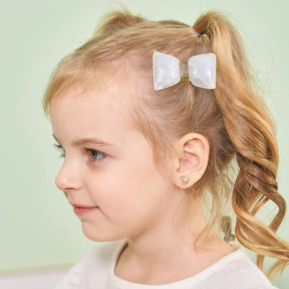 10Pcs/Set Girls Cartoon Hair Band Bow Hair Ties Flower Headbands Princess Elastic Rubber Bands Kids Hair Accessories