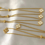 Load image into Gallery viewer, New Clover Necklace Alphabet A-Z Initial Letter Pendant Mother Of Pearl Necklaces For Women Flower Choker Bracelets Gold Jewelry
