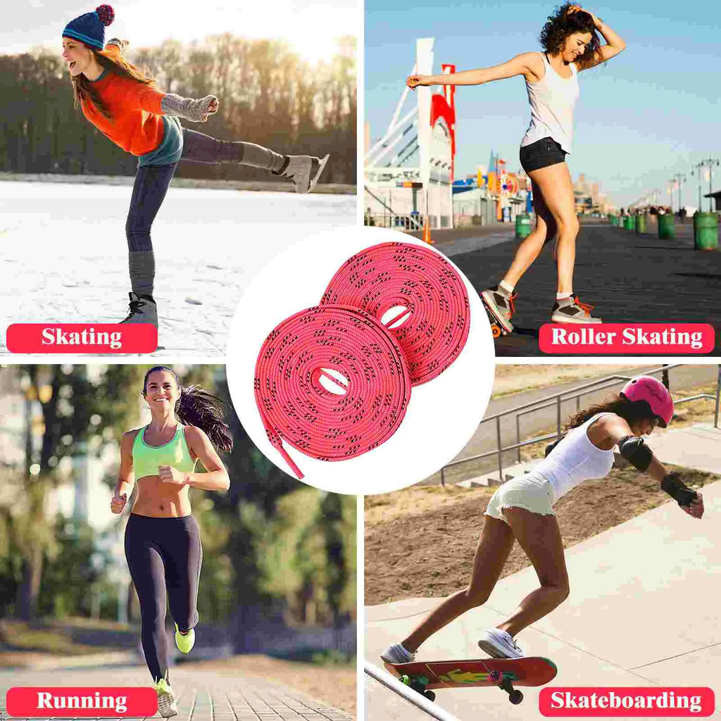 Skate Wax Laces Pink Shoe for Boots Skateboard Accessories Roller Skates Shoelaces Fitness