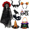 Halloween Children Party Necessary Baby Girls Red Wig Witch Vampire Cosplay Dress up Kids Girl Black Headband Accessories Gifts