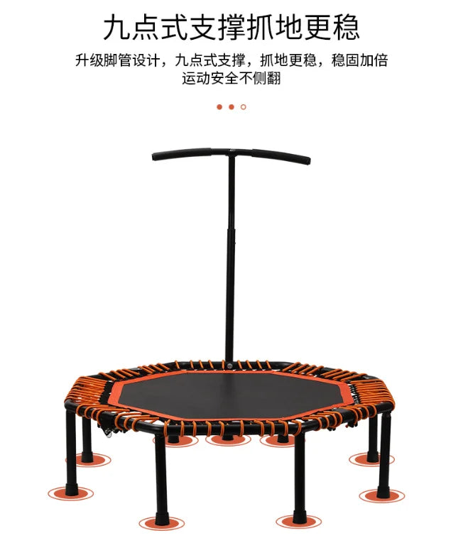 High Specification Professional Gym Home Indoor Mini Fitness Adults Sports Hexagon Trampoline with Handrail for Children Sales