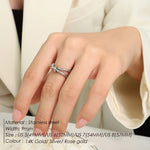 Load image into Gallery viewer, eManco Stainless Steel Braided Twist Ring Personalized Open End Ring Niche Jewelry For Women Holiday Gift
