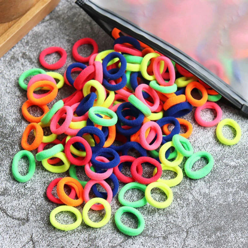 50/100pcs Kids Elastic Hair Bands Girls Gum Scrunchie Rubber Band for Children Nylon Hair Ties Headband Baby Hair Accessories