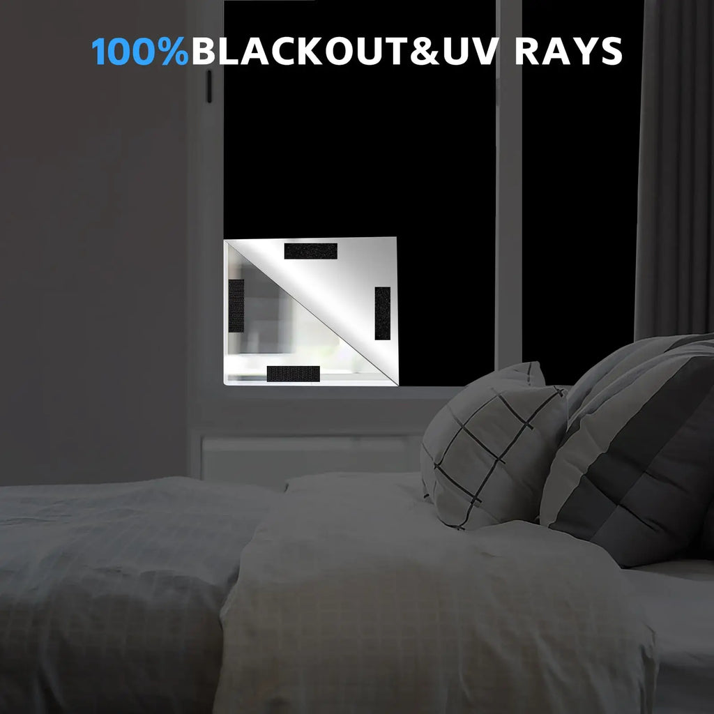 100 Blackout Darkest House Blackout Window Privacy Film Tint Anti Look Cover Glass Window Cloth Car Stickers Light Block Sticker