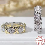 Load image into Gallery viewer, Luxury 925 Sterling Silver Ring Interlaced With Aaa Zircon Crystal Ring For A Woman'S Engagement Jewelry Gift 2 Color Choices

