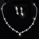 Load image into Gallery viewer, Simple Earrings and Necklace Set Double Heart-shaped Necklace Exquisite Crystal Zircon Pendant Chain Women's Wedding Jewelry
