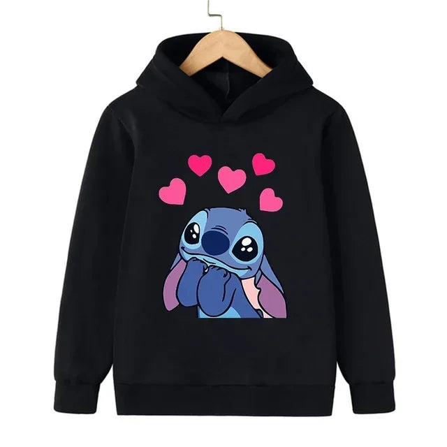 Anime Disney Stitch Hoodie Children Cartoon Clothes Kid Girl Boy Lilo and Stitch Sweatshirt Manga Hoody Baby Casual Top Coat