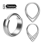 Load image into Gallery viewer, G23 Titanium Ear Pair of Classic Plain Dome Nose Nipple Ring PIERC Earring Hoops Clicke Labret Rings Piercing Jewellery
