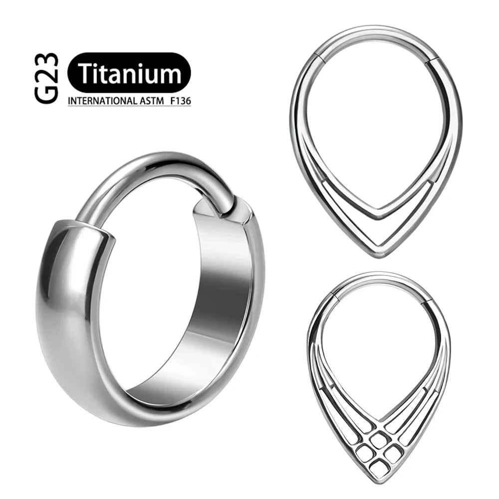 G23 Titanium Ear Pair of Classic Plain Dome Nose Nipple Ring PIERC Earring Hoops Clicke Labret Rings Piercing Jewellery