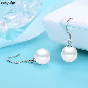 Fanqieliu Original 925 Silver Needle Lady's Fashion Jewelry New Pearl Drop Earrings FQL23505