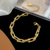 Stainless Steel U-Shape Thick Chain Necklace Bracelet Earrings For Women Fashion Statement Jewelry Set