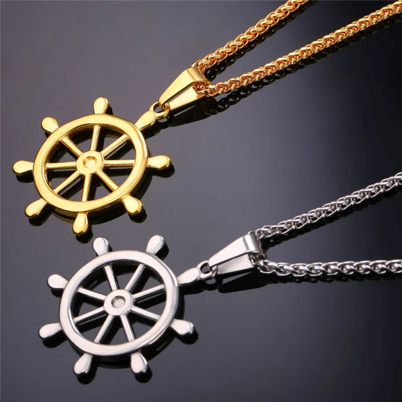 Fashion Stainless Steel Windmills Pendant Necklaces for Women Men Simple Unisex Accessaries Necklace Hot Sale Jewlery Gifts