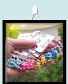 2PCS New Cute Panda BB Clips Cartoon Kids Hairpins Children Headwear Baby Clips Headdress Elastic Hair Bands Girls Accessories
