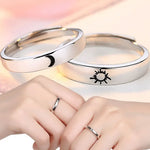 Load image into Gallery viewer, 1/2pcs Sun Moon Couple Rings Open Adjustable Ring Eachother Lovers Minimalist ring gift Engagement Wedding Rings Bride Jewlery
