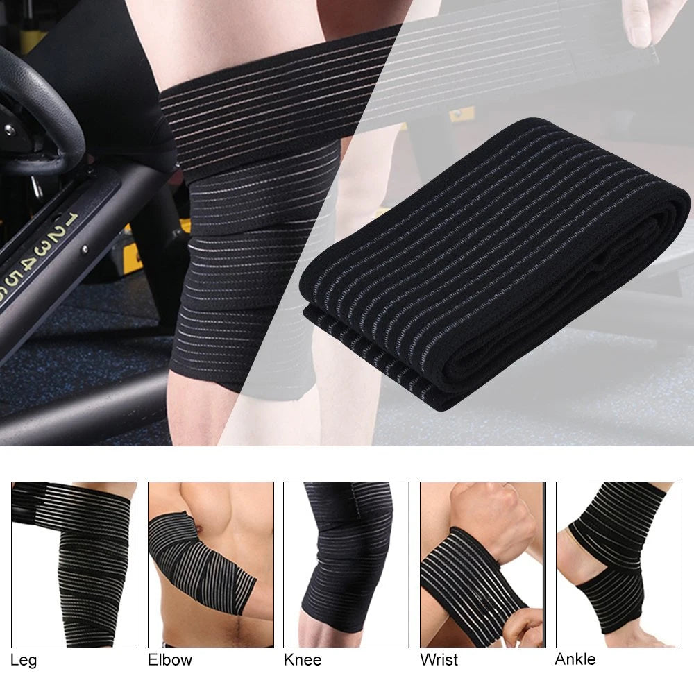 Sports Elastic Compression Knee Bandages Fitness Pressurized Straps for Gym Weight Lifting Squats Leg Compression Training Wraps