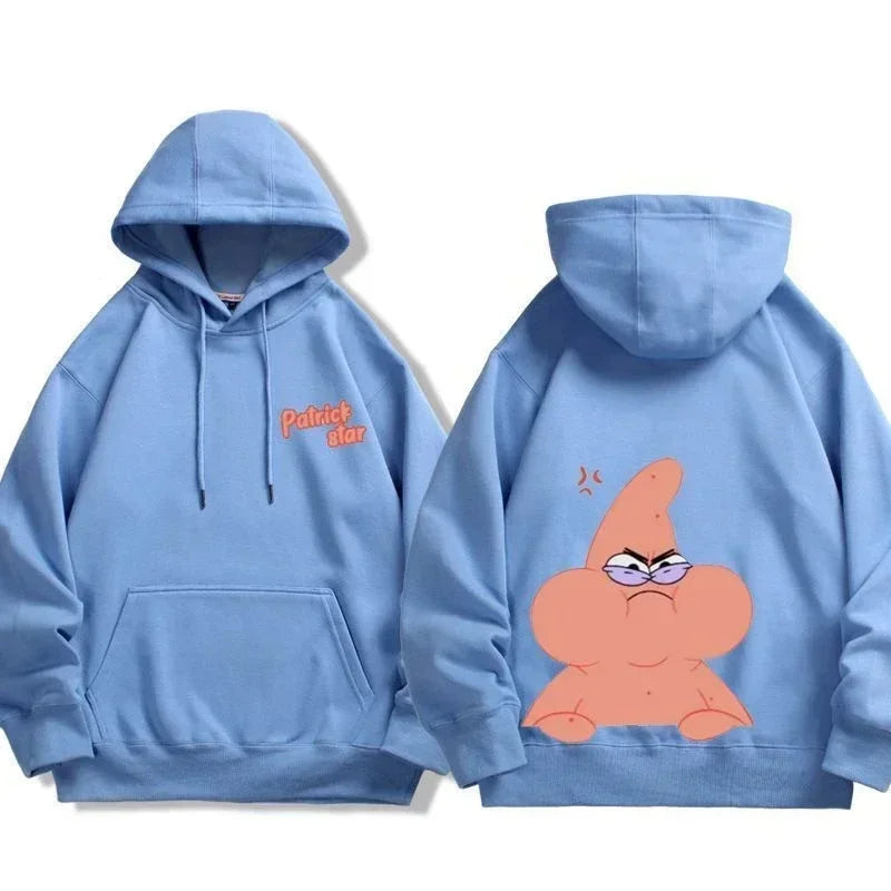 Animation Spongebob Squarepants Cartoon Polyester Sweater for Autumn and Winter Thin or Fleeced Long-Sleeved Hooded Sweatshirt