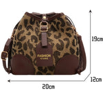 Load image into Gallery viewer, Leopard Small PU Leather Women Bucket Crossbody Bags 2024 Fall Designer Shoulder Bag Luxury Brand Ladies Handbag Lady Trend Tote
