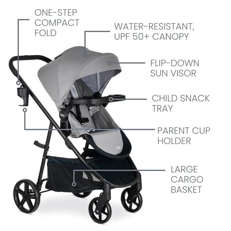 Willow Brook Baby Travel System, Infant Car Seat and Stroller Combo with Aspen Base, ClickTight Technology, RightSize System and