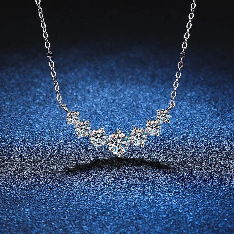 D VVS1 Moissanite Necklace for Woman Wedding Fine Jewelry with Certificates 925 Sterling Sliver Plated 18k White Gold Necklace