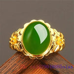 Load image into Gallery viewer, Green Jade Ring Men Women Amulet Fashion Zircon Natural Jewelry Gemstone Gifts 925 Silver Crystal Chalcedony Charm

