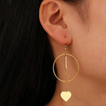 Load image into Gallery viewer, Stainless Steel Earrings Sweet Hearts Exaggerated Geometric Big Circle Stick Tassel Pendants Earrings For Women Jewelry Gifts
