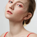 Load image into Gallery viewer, Geometric Triangle Pyramid Earrings for Women Simple Design Deathly Hallows Drop Earrings Vintage Jewelry
