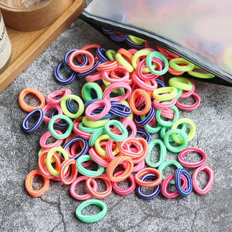50/100pcs Kids Elastic Hair Bands Girls Gum Scrunchie Rubber Band for Children Nylon Hair Ties Headband Baby Hair Accessories