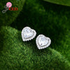 Romatic Birthday Valentines Day Gift Luxury 925 Sterling Silver Jewelry Sets Full Cubic Zircon Heart Ring Necklace Earrings