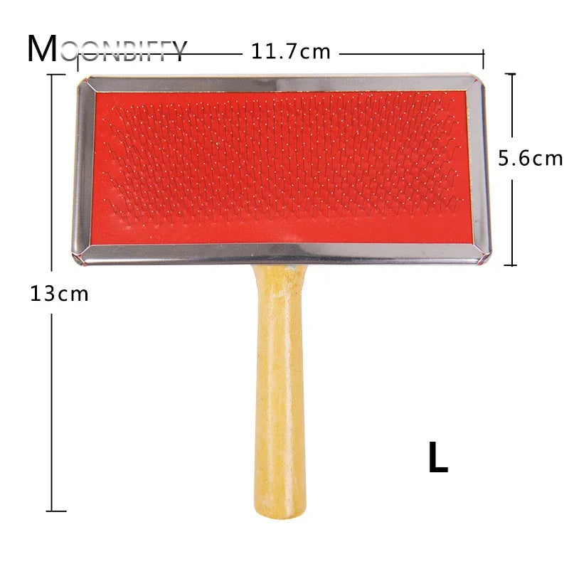 Needle Comb for Dog Cat Brush Dog Rake Comb Massage Grooming Tool Pet Wooden Brush Dog Accessories Pet Grooming Pet Hair Remover