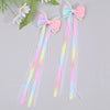 Sweet Pearl Long Tassel Hairpin Girls Satin Ribbon Hair Clip Barrettes Kids Party Hair Accessories Headwear Ponytail Clips