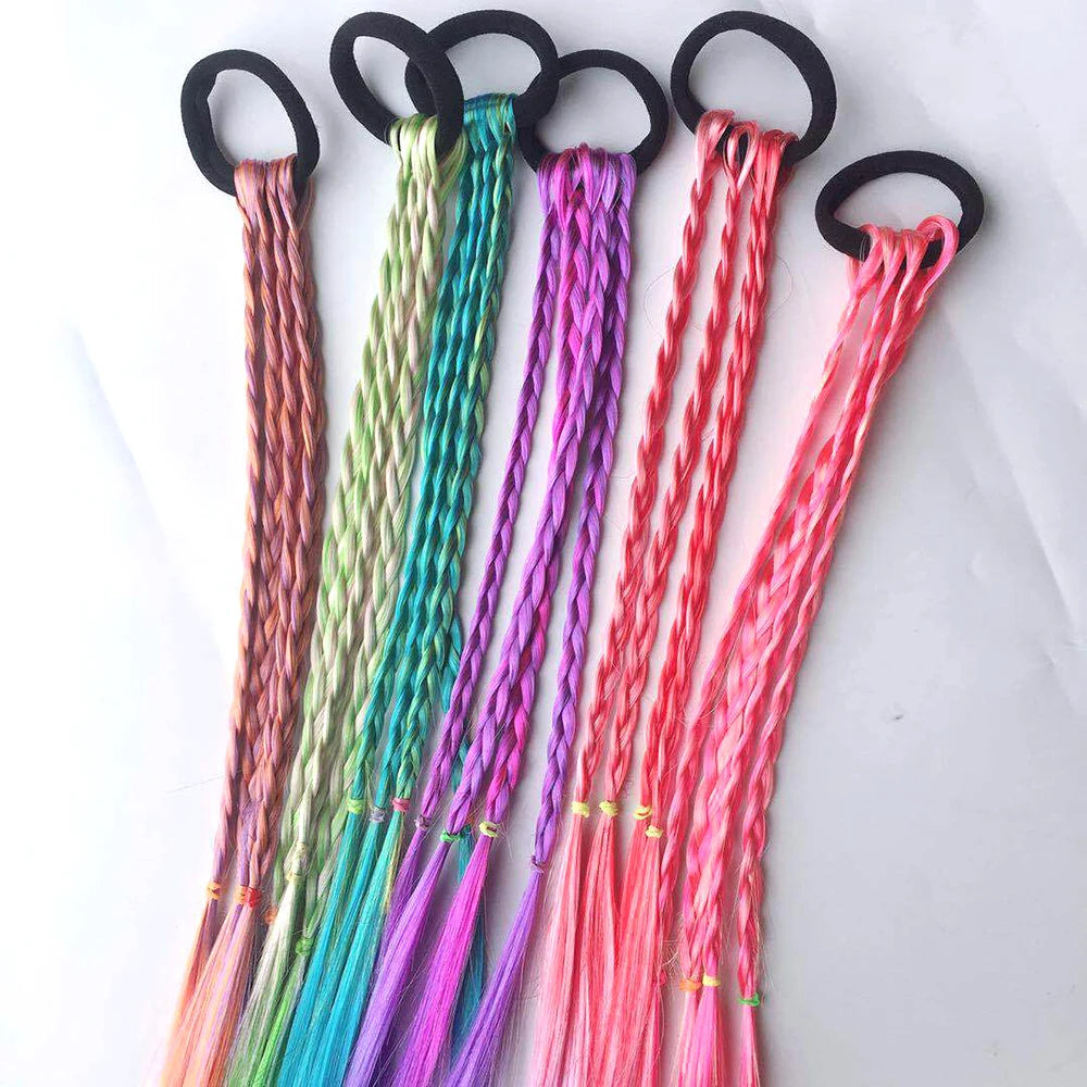 1pcs New Simple Kid Elastic Hair Band Rubber Hair Accessories Kids Wig Headband Girls Twist Braid Rope Headdress Child Gift