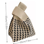 Load image into Gallery viewer, Handmade Knit Handbag Women Mini Knot Wrist-bag Female Casual Color Wide Stripe Plaid Tote Bag Student Reusable Shopping Bag
