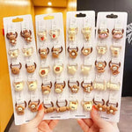 Load image into Gallery viewer, 10Pcs/Set Girls Cute Cartoon Flower Kid Elastic Hair Rubber Band Accessories Ponytail Holder Tie Hair Ring Rope Headdress
