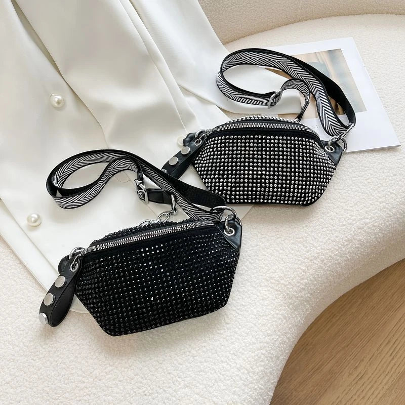 Designer Lady Waist Bag New Ladies Chain Shoulder Crossbody Chest Bags Diamond Fanny pack And Phone Pack Fashion Female Belt Bag