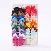 24Pcs/Set Solid Hair Bows Hair Clips Barrettes Headwear Colorful Cute Hairpins Boutique Bowknot Headwear  Kids Hair Accessories