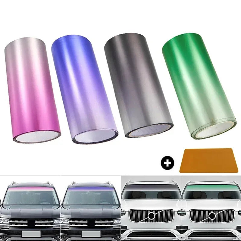 Colorful Gradient Car Windscreen Solar Film UV Protection Window Sun Shade Tinted Stickers Auto Styling PET Films 20cmx150cm