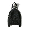 Trendy Japanese Brand Shark Skull Head Sweatshirt Social Small Group Street Fashionable Jacket Dull Black