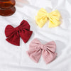 2pcs/set Elegant Sweet Bow Ribbon Hair Clip Fashion Simple Solid Clip Hair Pin Retro Barrettes with Clips Girls Hair Accessories