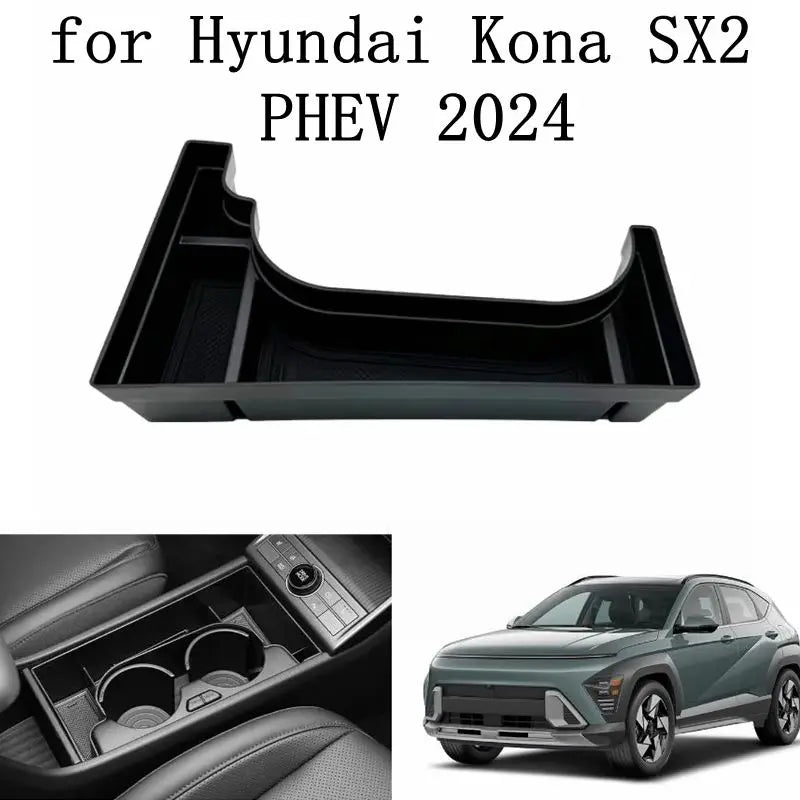 for Hyundai Kona SX2 EV Electric 2024 2025 Car Armrest Box Storage Central Control Container Kona SX2 EV Accessories