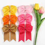 Load image into Gallery viewer, 1/12PCS Girls 6 inch Satin Ribbon Big Hair Clips Kids Barrette Hairgrips Children Ponytail Hair Accessorie
