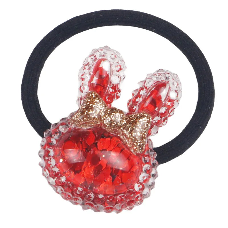 2PCS New Cute Red Cartoon Candy Girls Kids Elastic Hair Bands Princess Hair Accessories Children Hair Ties Baby Headwear