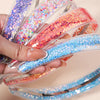 Transparent Quicksand Headbands For Children Kids Girls Fashion Glitter Sequin Teeth Hairbands Bezel Hair Hoops Hair Accessories