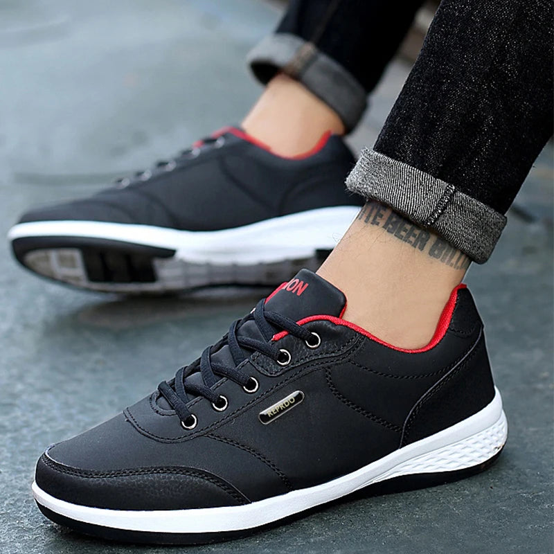 Men Leather Shoes Sneakers Trend Casual Shoes Fashion Breathable Leisure Male Sneakers Non-Slip Footwear Men Vulcanized Shoes