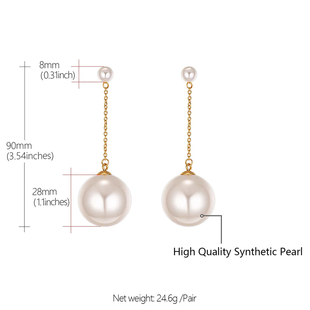 Stainless Steel Women Jewlery Aesthetic Pearl Dangle Earrings Hypoallergenic Earring Hot Sale Birthday Party Jewlery Gifts