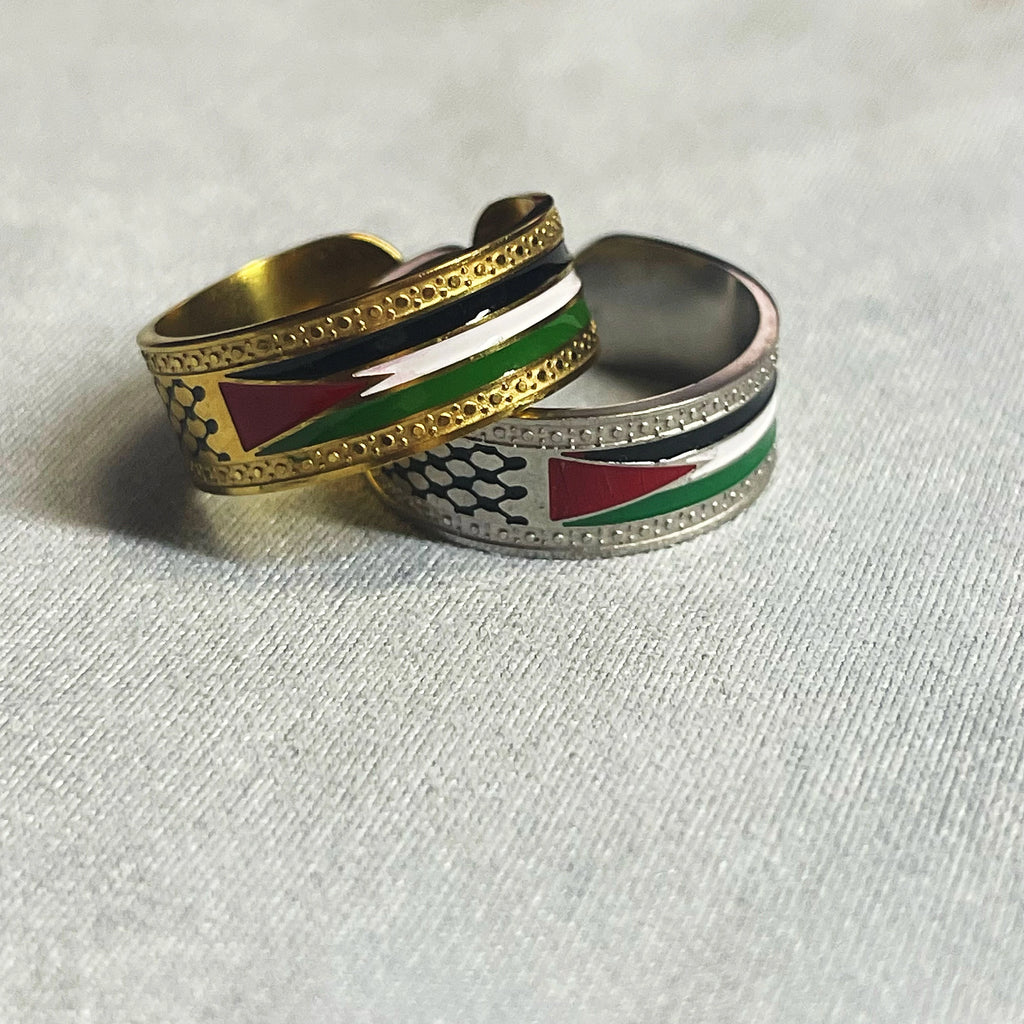 New Fashionable And Exquisite Arab National Style Palestinian Scarf Kufiya Open Ring For Temperament Men And Women Jewelry Gifts