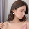 Fashion Matt Metal Flower Stud Earrings Cold Wind Temperament Simple Trendy Statement Earrings for Girls Gift Jewelry